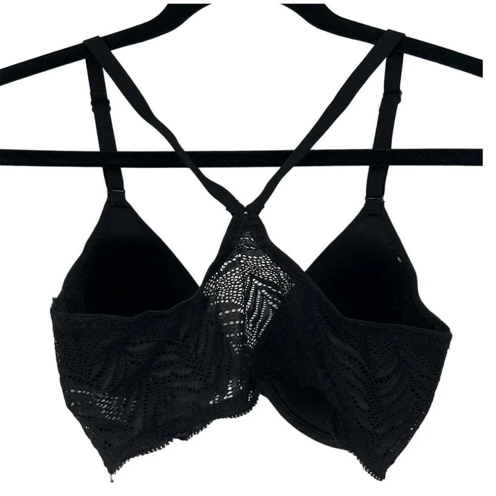 Natori Bra 728309 Lush Front Close Contour underwire black size 34DD 34E
